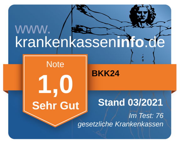 Auszeichnung mit 1,0 für sehr gute gkv Leistungen