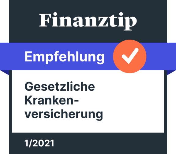 Auszeichnung von Finanztip für Krankenkassenleistungen 2021