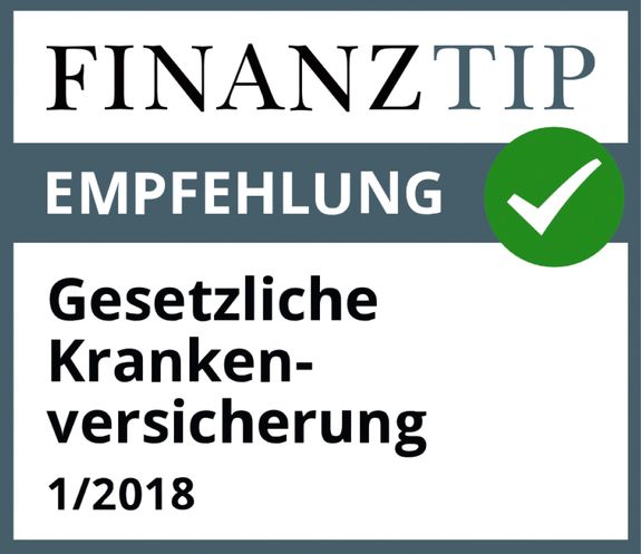 Zu sehen ist eine Empfehlung des Finanztips der BKK24 im Vergleich von gesetzlichen Krankenkassen